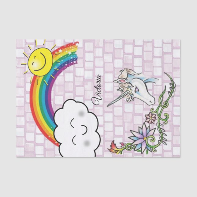 Tissue Paper Rainbow Unicorn (Front)