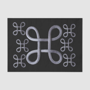 Tissue Paper Rope Black Silver