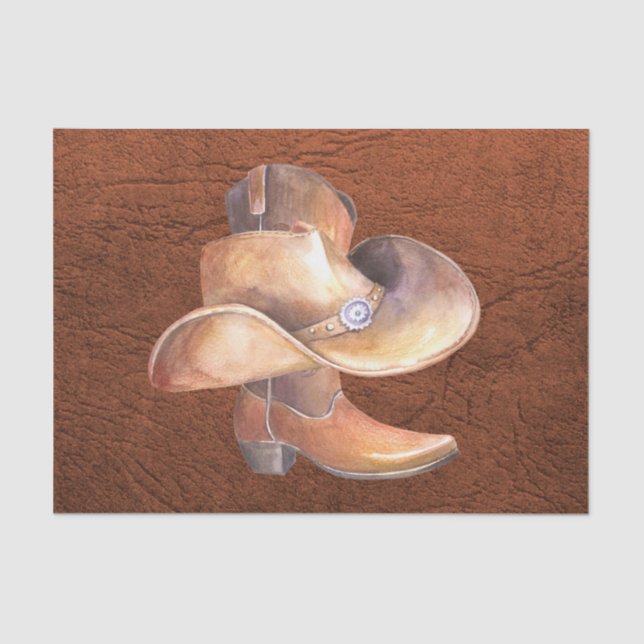 Tissue Paper Set (2) Cowboy Hat and Boot (Front)