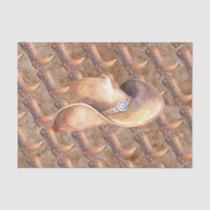 Tissue Paper Set (2) Cowboy's Boots & Hat on Paint