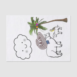 Tissue Paper Sheep Palm Tree Cloud