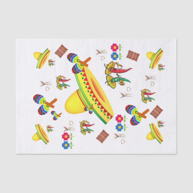 Tissue Paper Sombrero Hot Peppers Floral (Front)
