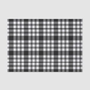 Tissue Paper Stripes Black and White Plaid
