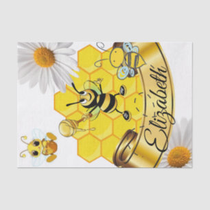 Tissue Paper Stripes Bumblebee White Daisy