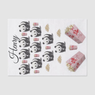 Tissue Paper Stripes Panda Bear Popcorn