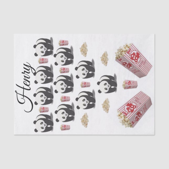 Tissue Paper Stripes Panda Bear Popcorn (Front)
