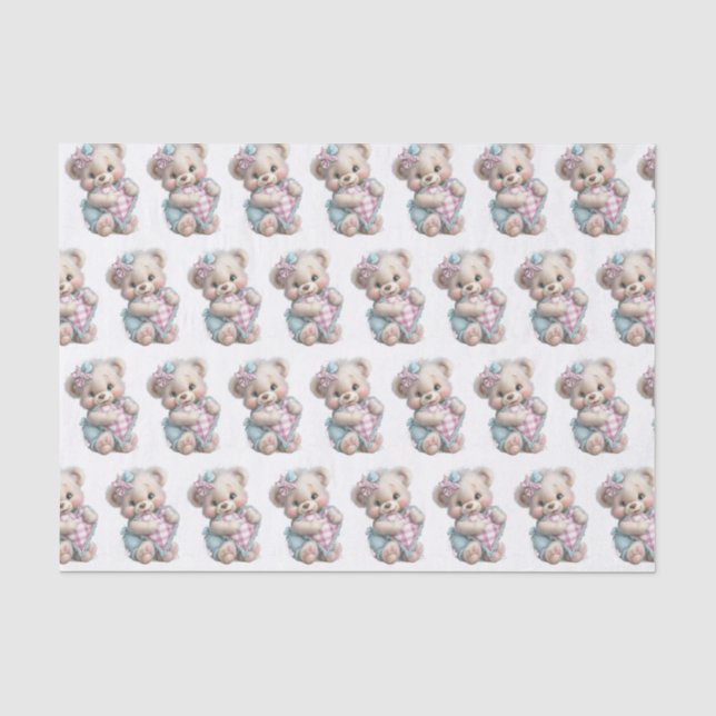 Tissue Paper Teddy Bear Baby Shower (Front)