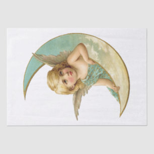 TISSUE PAPER : VINTAGE ANGEL AND MOON
