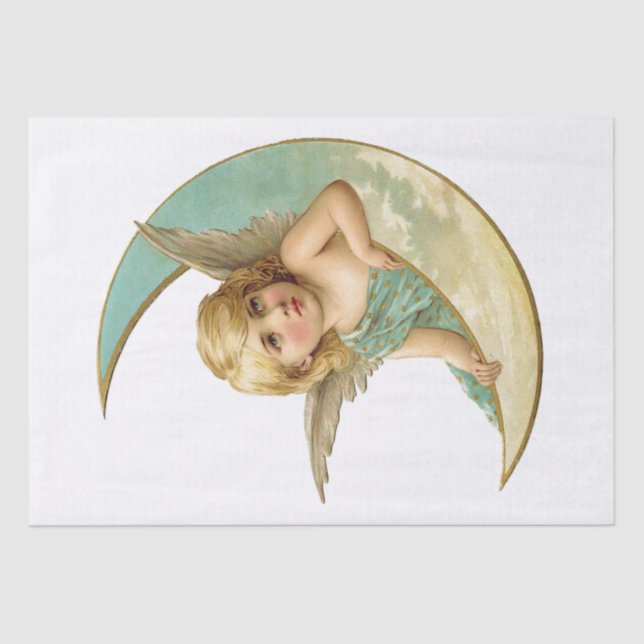 TISSUE PAPER : VINTAGE ANGEL AND MOON (Front)