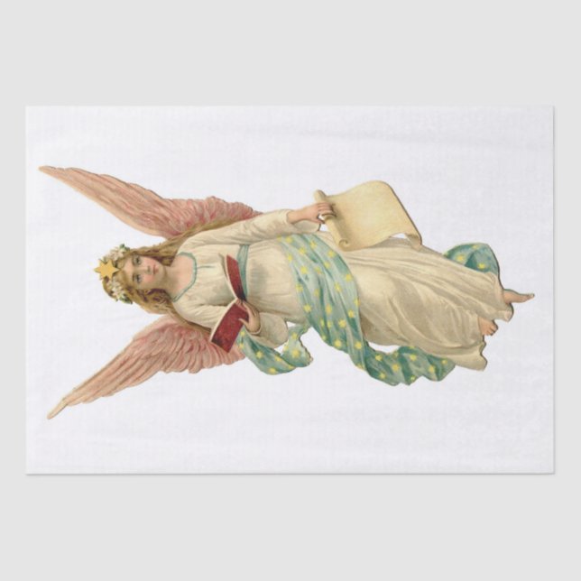 TISSUE PAPER : VINTAGE CHRISTMAS ANGEL (Front)
