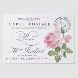 TISSUE PAPER : VINTAGE FRENCH ; POSTCARD DESIGN