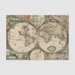 Tissue Paper Vintage World Map 1689