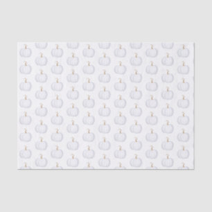 Tissue Paper Watercolor White Pumpkin Pattern