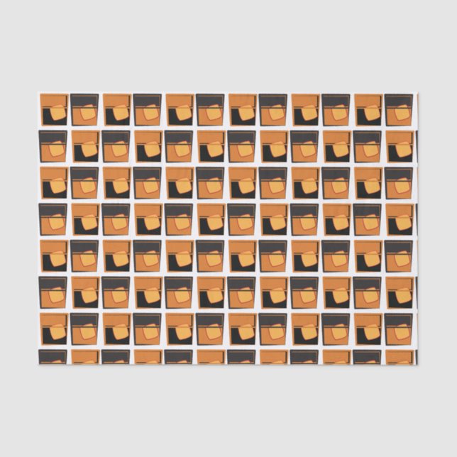 Tissue paper -Whiskey Glasses gold and black  (Front)