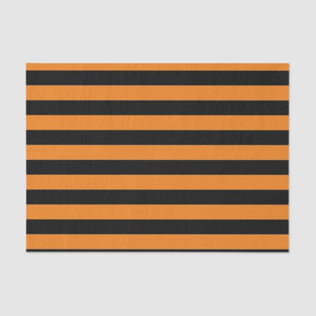 Tissue Paper WIDE STRIPES BLACK AND ORANGE (Front)