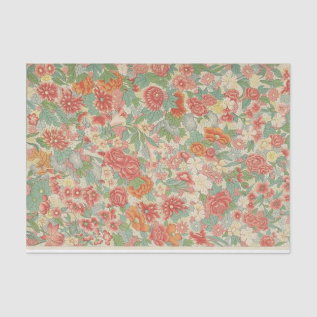 Tissue Paper William Morris Floral Orange (Front)