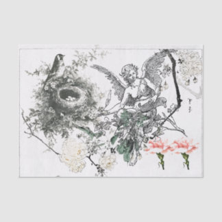 TISSUE PAPER WITH ANGEL AND BIRDS