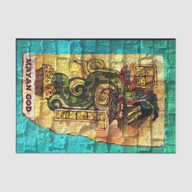 Tissue Paper with Mayan God Print (Front)