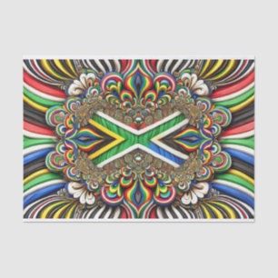Tissue paper with South African colours design