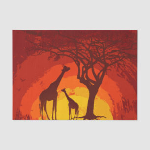 Tissue Paper Wrapping African Safari Giraffe Sun
