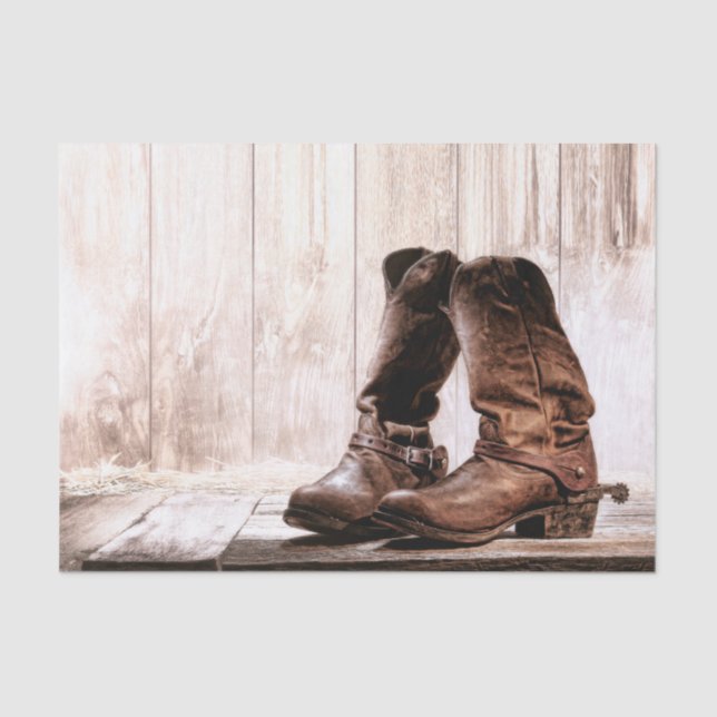 Tissue Paper Wrapping boots country rustic western (Front)