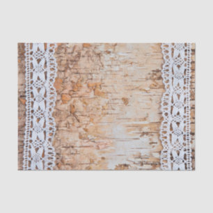 Tissue Paper Wrapping country barn wood lace trim