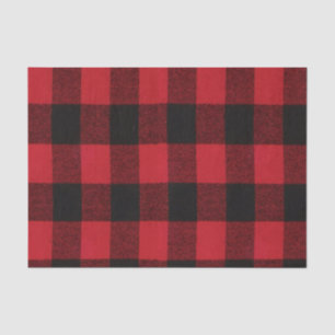 Tissue Paper Wrapping Red Buffalo Plaid Black