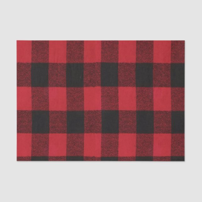 Tissue Paper Wrapping Red Buffalo Plaid Black (Front)