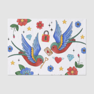 Tissue Paper Wrapping Traditional Bird Tattoo Spar