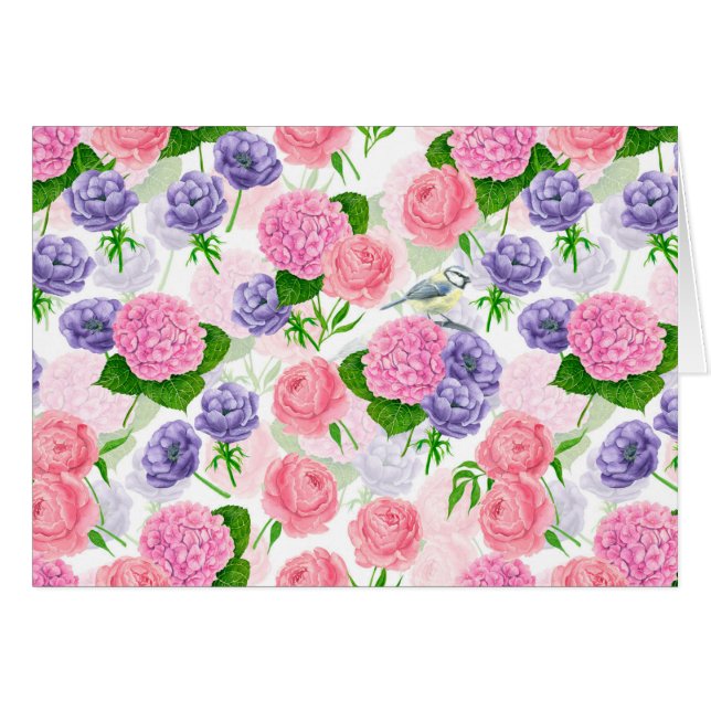Tit bird and flowers (Front Horizontal)