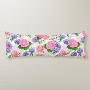 Tit bird and flowers body cushion