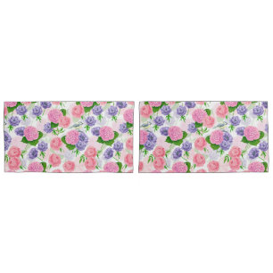 Tit bird and flowers pillowcase