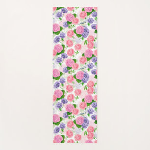 Tit bird and flowers yoga mat