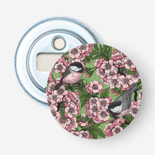 Tit birds in the lilac garden bottle opener