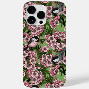 Tit birds in the lilac garden Case-Mate iPhone 14 pro max case