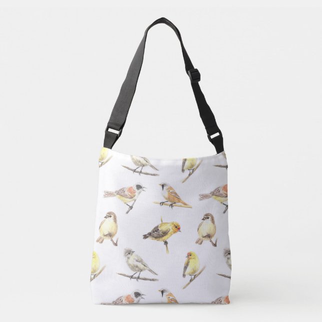 Tit birds pattern crossbody bag (Front)