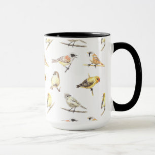 Tit birds pattern mug
