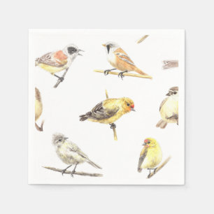 Tit birds pattern napkin