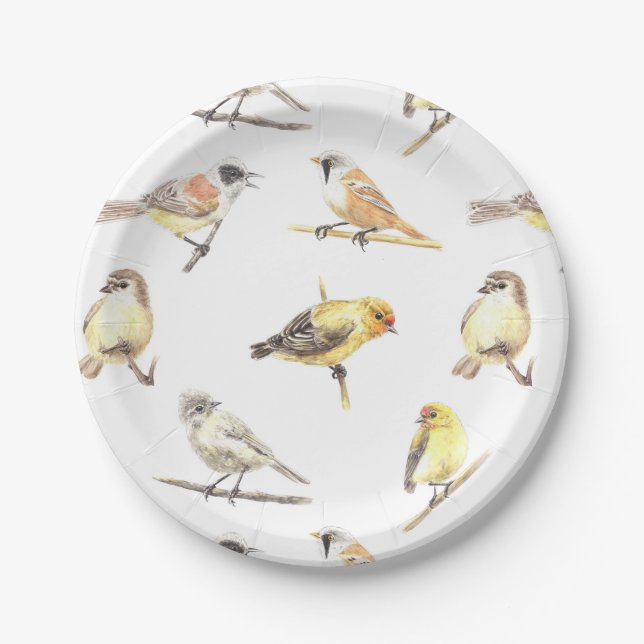Tit birds pattern paper plate (Front)