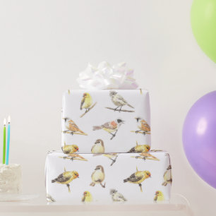 Tit birds pattern wrapping paper