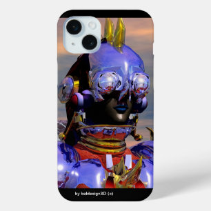 TITAN CYBORG PORTRAIT Blue Science Fiction ,Scifi iPhone 15 Mini Case