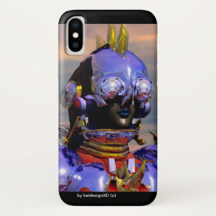 TITAN CYBORG PORTRAIT Blue Science Fiction ,Scifi iPhone X Case
