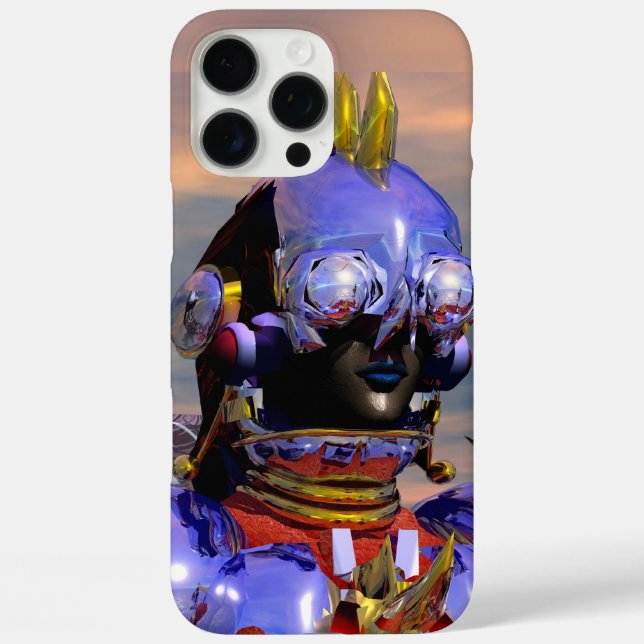 TITAN CYBORG PORTRAIT Blue Science Fiction ,Scifi Case-Mate iPhone Case (Back)