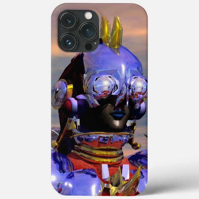 TITAN CYBORG PORTRAIT Blue Science Fiction ,Scifi Case-Mate iPhone Case (Back)