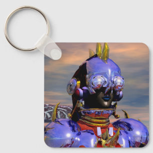 TITAN CYBORG PORTRAIT Blue Science Fiction,Scifi Key Ring