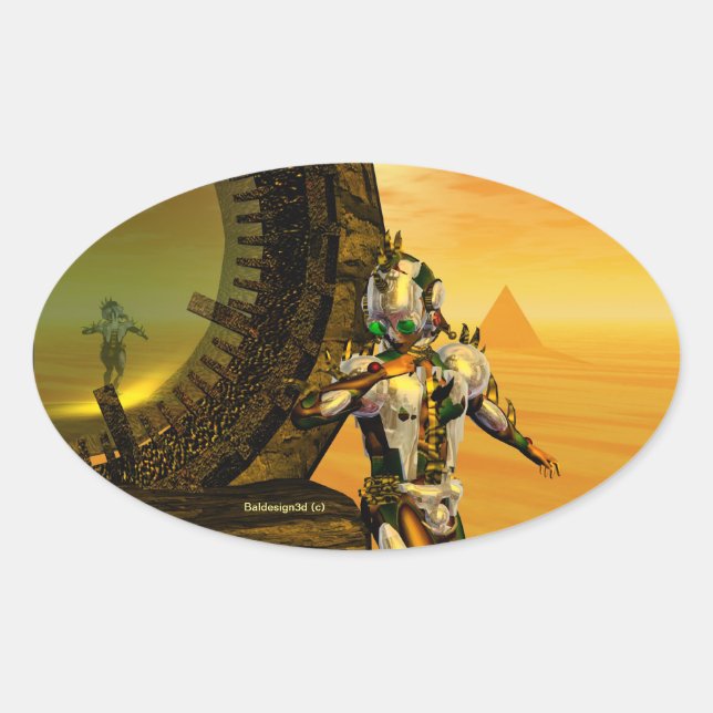 TITAN IN THE DESERT OF HYPERION OVAL STICKER (Front)