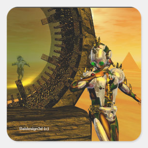 TITAN IN THE DESERT OF HYPERION SQUARE STICKER