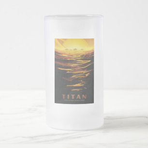 Titan largest moon of Planet Saturn Frosted Glass Beer Mug
