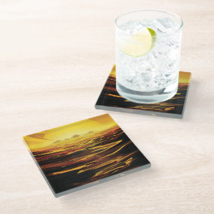 Titan largest moon of Planet Saturn Glass Coaster