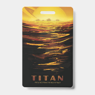 Titan largest moon of Planet Saturn ID Badge